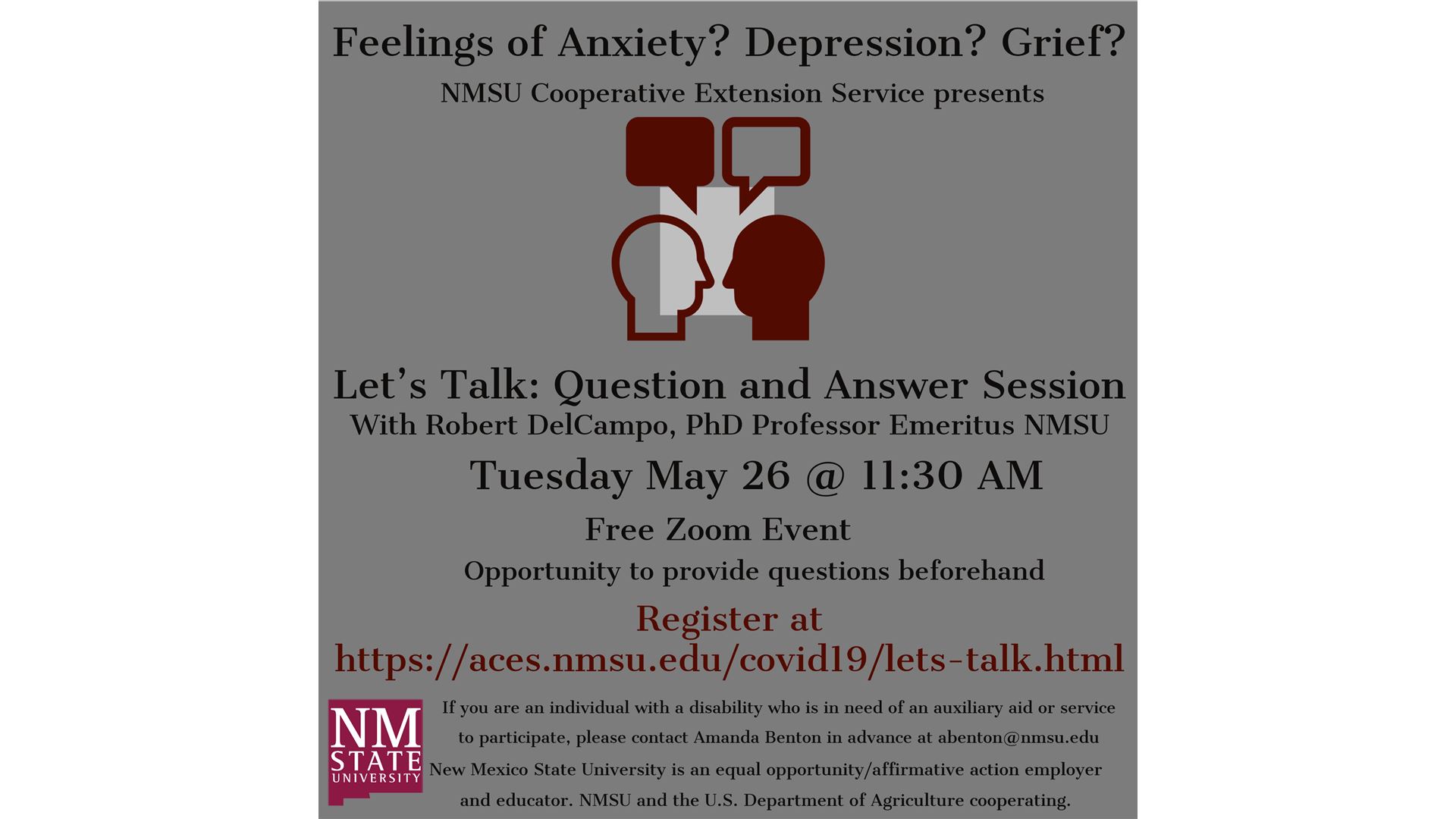 Coping strategies to be discussed at NMSU-hosted webinar