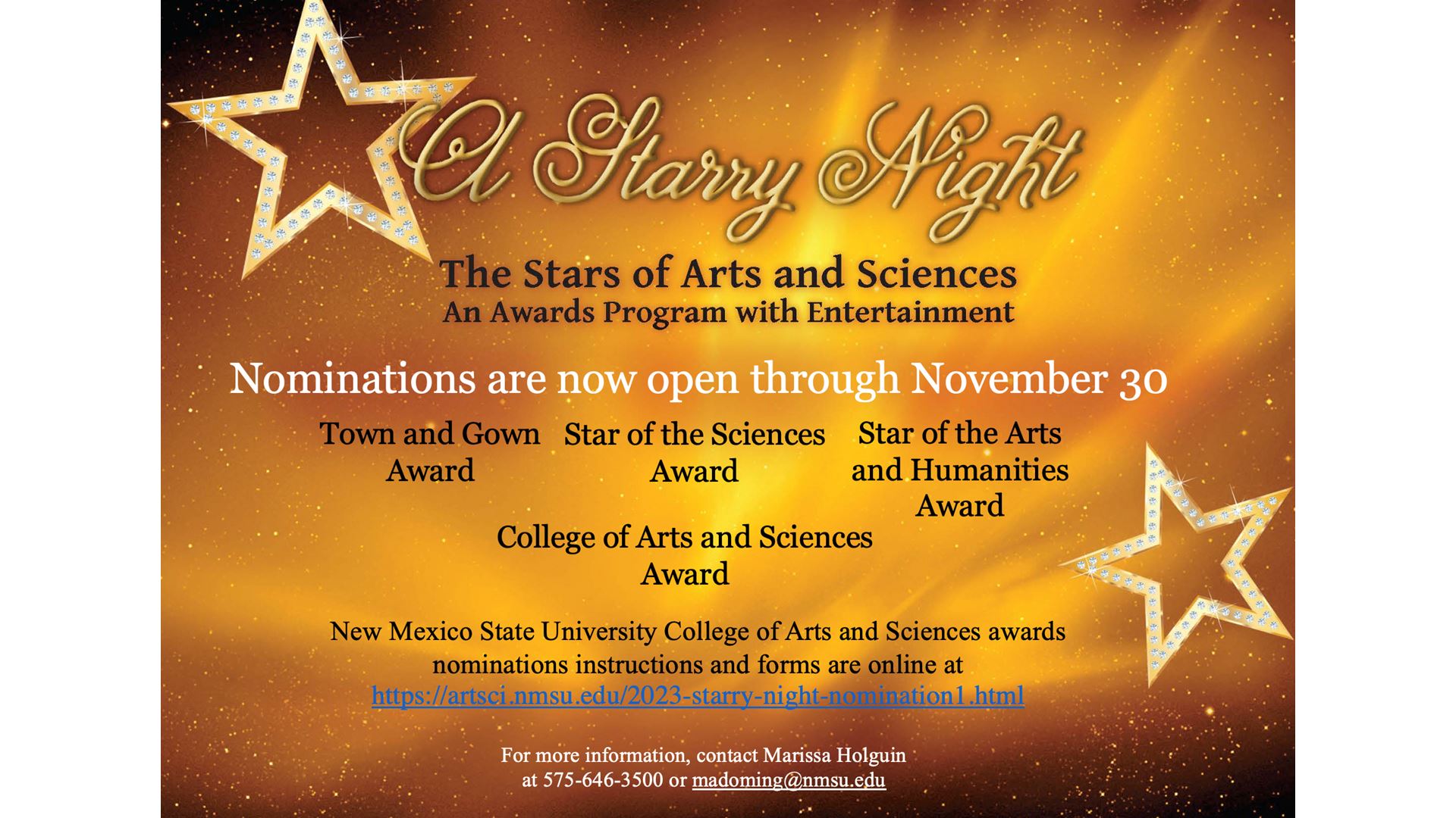 NMSU's 'A Starry Night' awards nomination deadline extended to Nov. 30