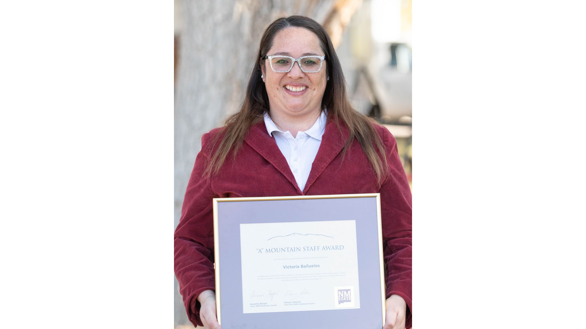 Bañuelos received NMSU’s ‘A’ Mountain Staff Award