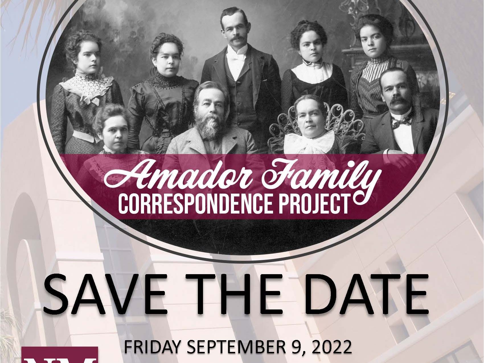 Amador Family correspondence project flyer