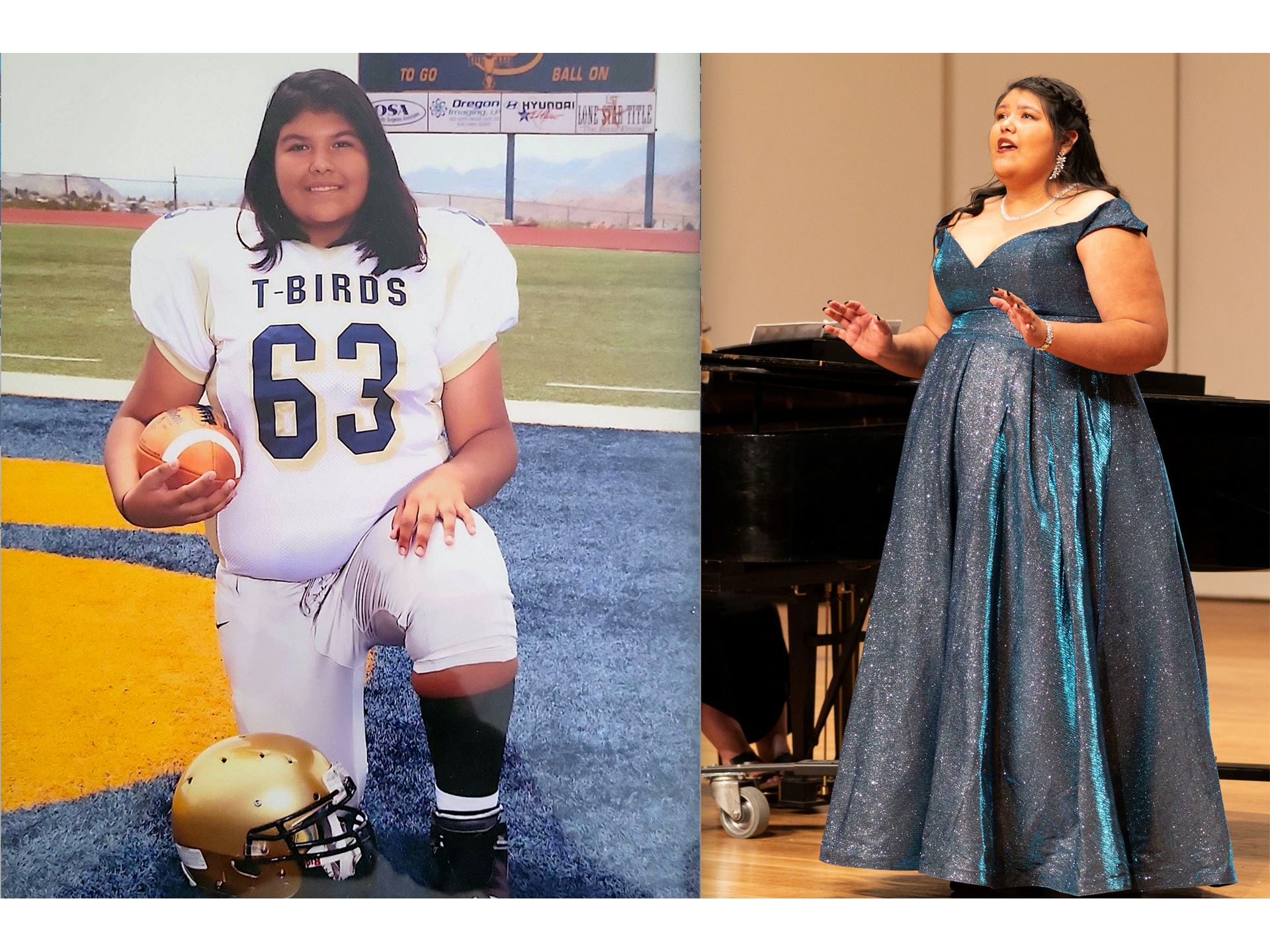 Budding opera singer transfers power of gridiron power to music