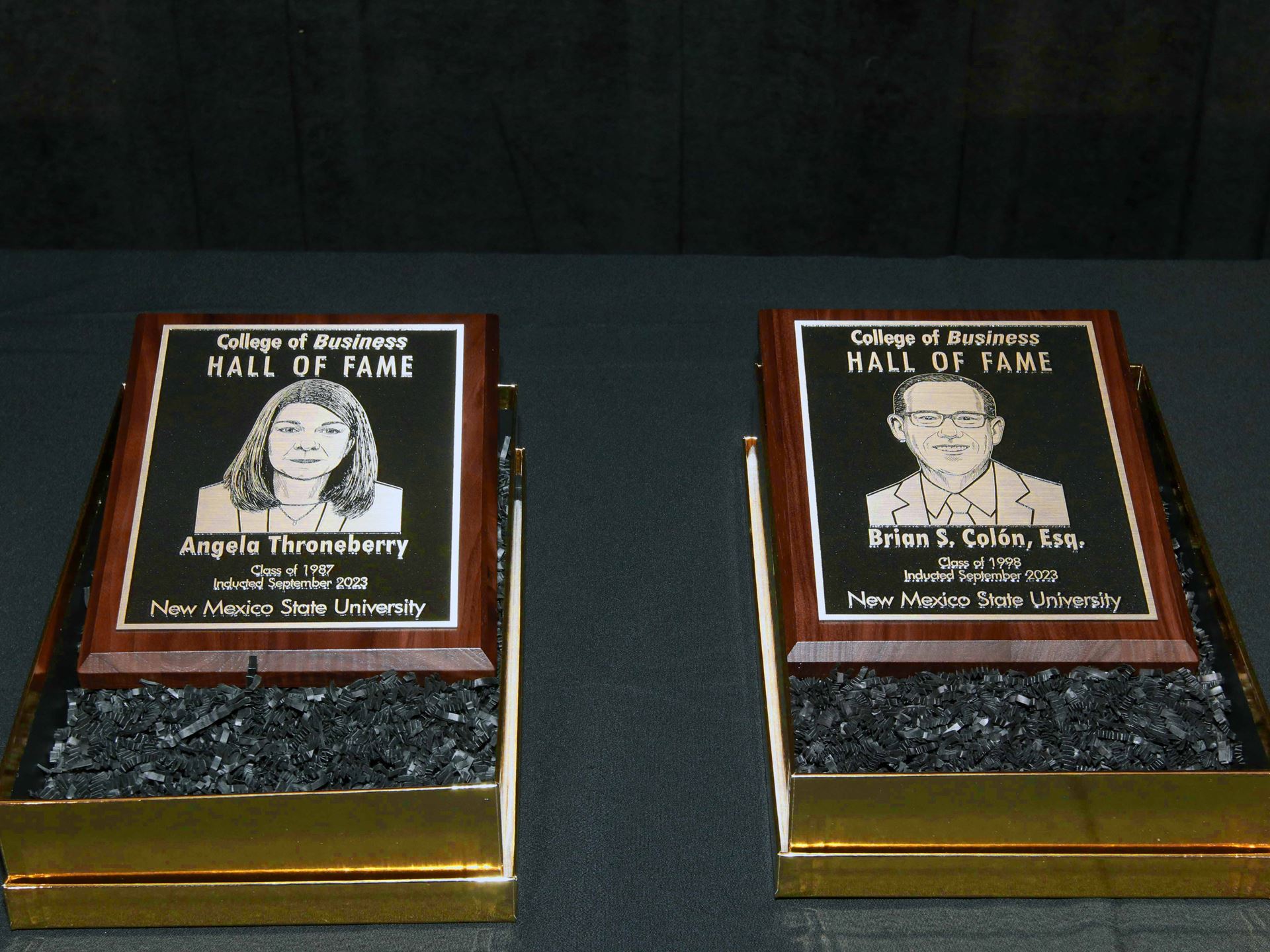 college-of-business-2023-hall-of-fame-plaques