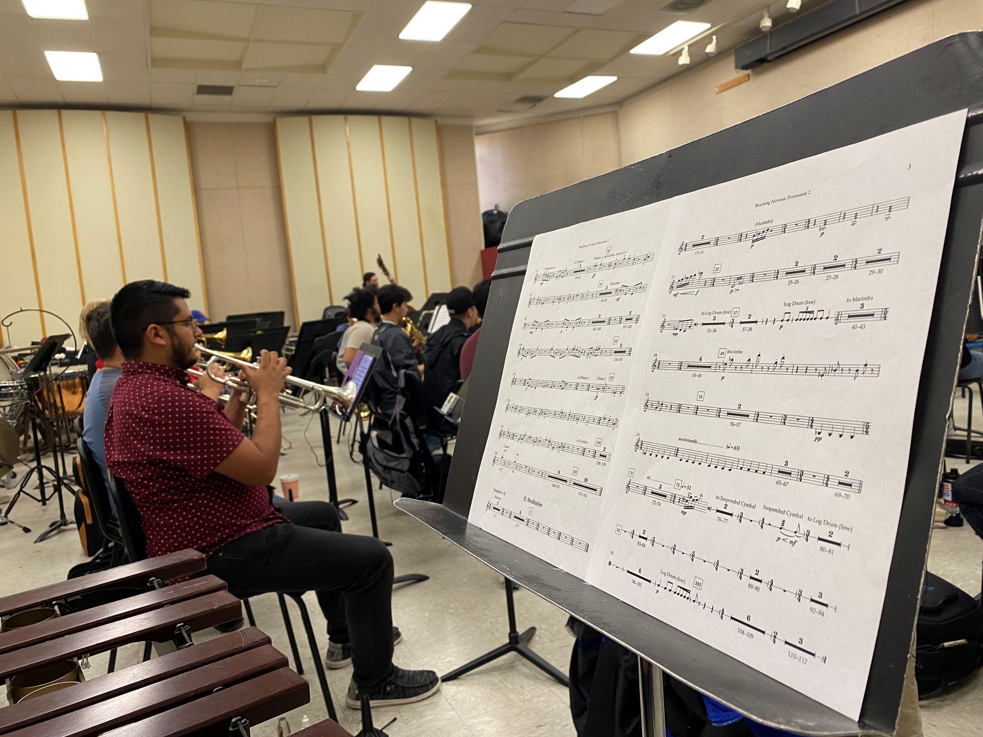 Sheet music on a stand