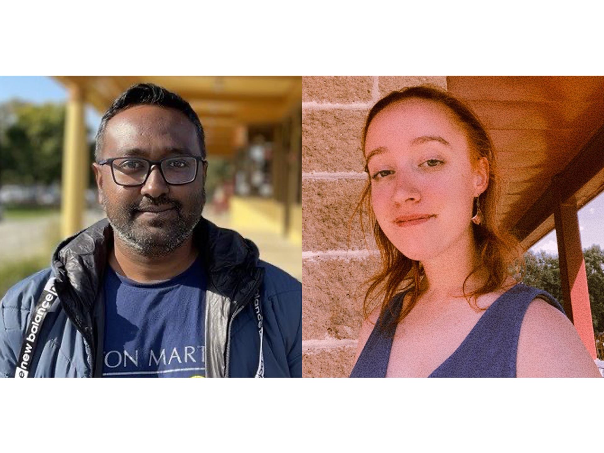 Separate photos of a man and a woman