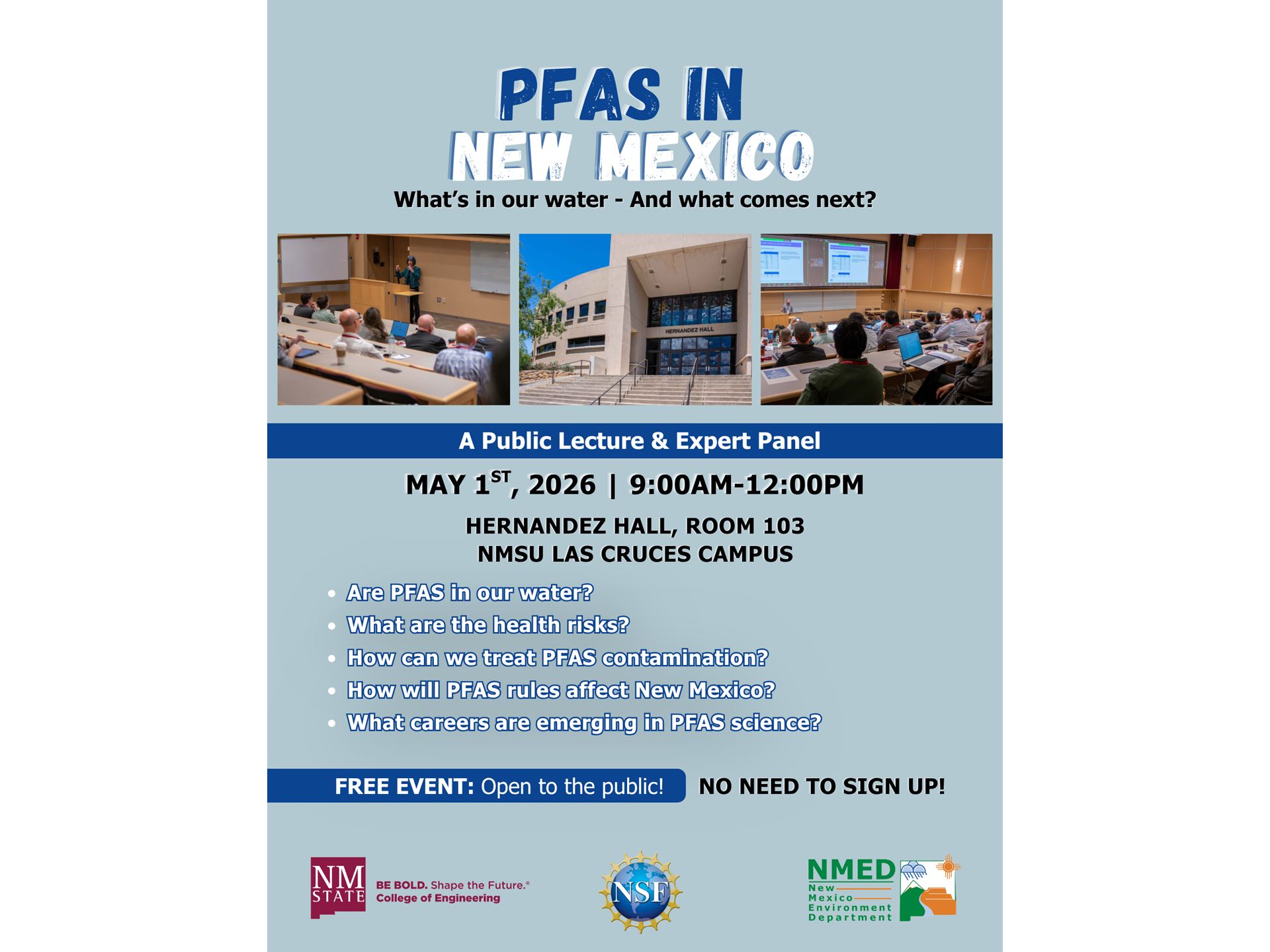 NMSU PFAS event poster with information