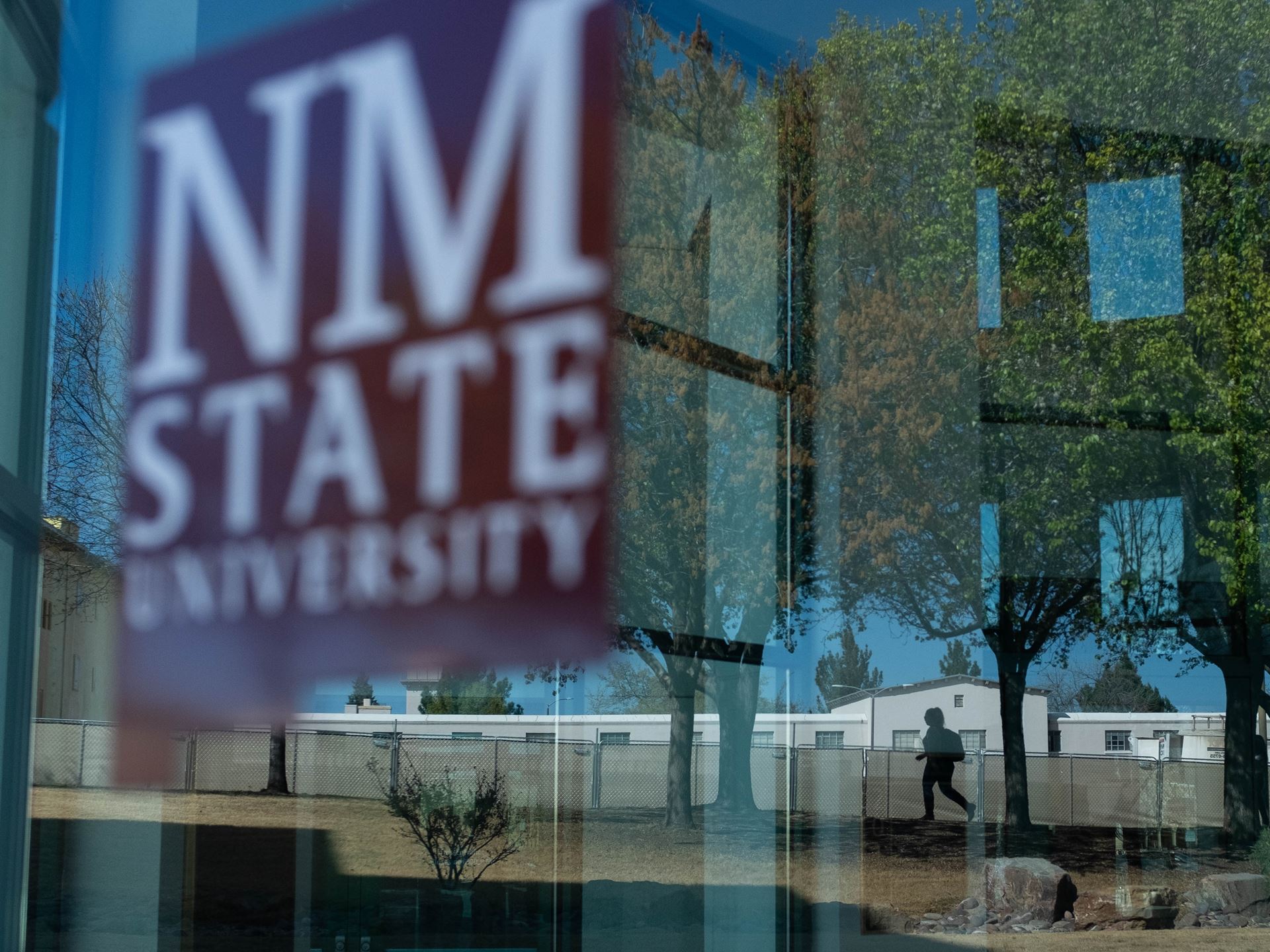 Photo of NM State logo NMSU photo by Josh Bachman