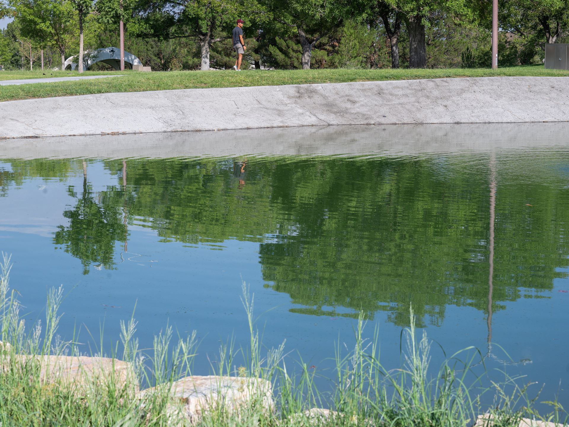 Photo of Alumni Pond after reopening in August 2026
