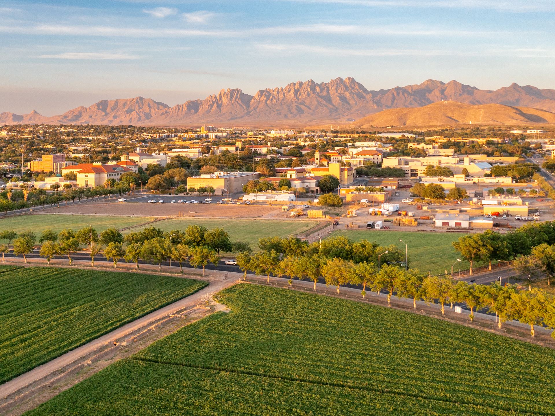 Drone photo of New Mexico State University