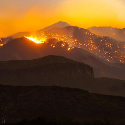 The Three Rivers Fire burns in the Lincoln National Forest in southern New Mexico April 26. New Mexico State University