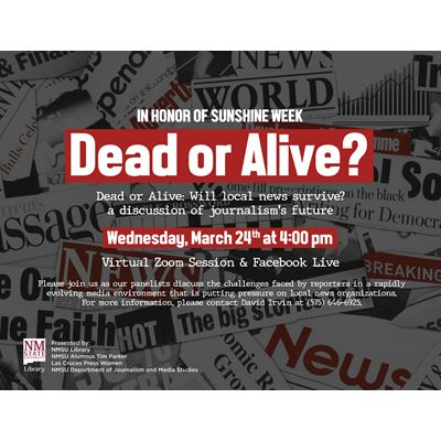 New Mexico State University will host a virtual panel discussion at 4 p.m. Wednesday, March 24 in honor of Sunshine Week