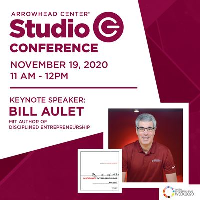 Noted author and entrepreneur Bill Aulet will speak at a Global Entrepreneurship Week event hosted by Arrowhead Center a
