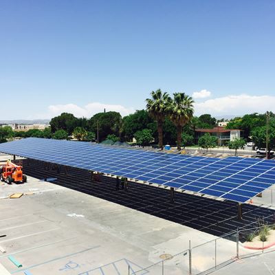 Solar panel parking structure