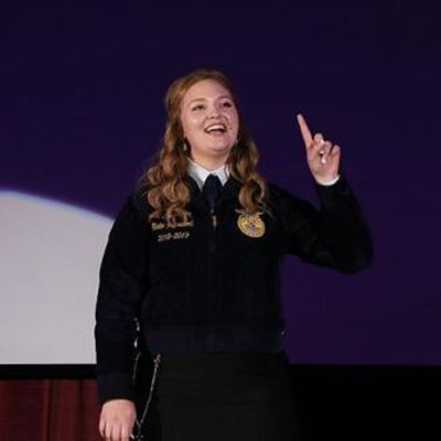 New Mexico State University student Annalisa Miller, who served as the 2018-2019 state president of the New Mexico FFA,