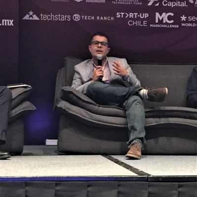 Carlos Murguia speaks during Innovation Week in Chihuahua City, Mexico, May 28, 2019, during the panel “Promotion...