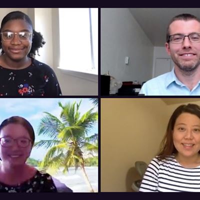 Three New Mexico State University Counseling and Educational Psychology doctoral students – Ellen Ijebor (top left), Cor