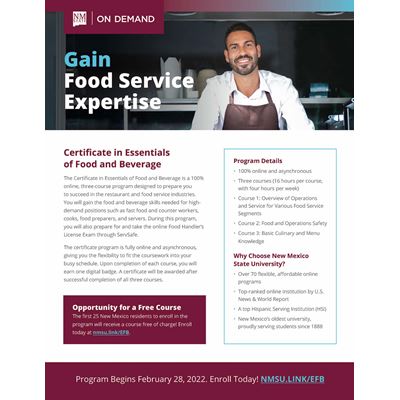 NMSU Food Service flyer