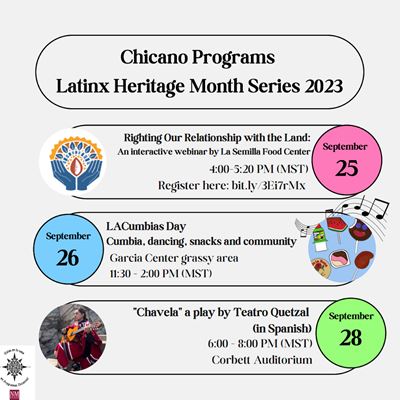 Chicano Programs Latinx Heritage Month series 2023