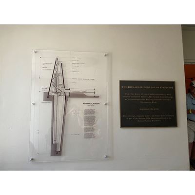 A diagram of the telescope hanging on a wall