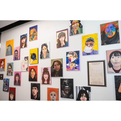 A wall of self portraits