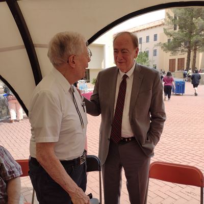 Photo of John Bloom and former NMSU interim president Jay Gogue at Founder s Day celebration