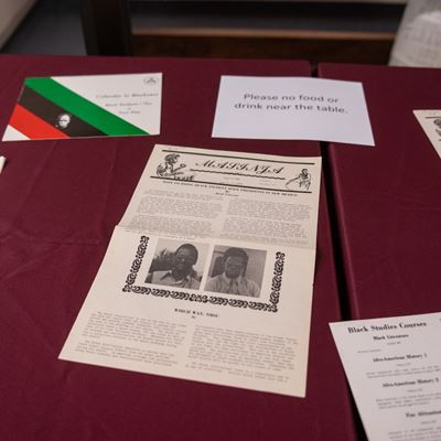 Photo of items in Lauretta King s project Launching of a Legacy Black Programs and Community