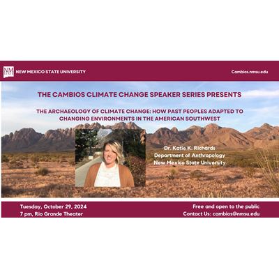 NMSU speaker series to host talk on archaeology of climate change