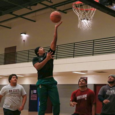 Photo of group playing basketball at NMSU s Recreation Activity Center 2025