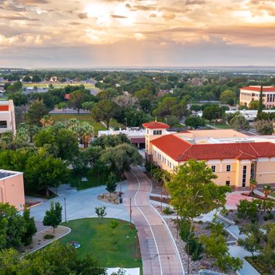 Aerial photo of the NMSU campus