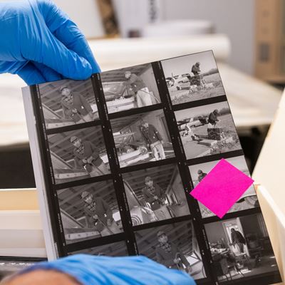 Photo of Sterling Trantham photography collections at NMSU Archives and Special Collections