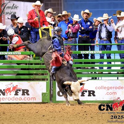 Photo of Brad Moreno 2025 College National Finals Rodeo World Champion All Around Cowboy