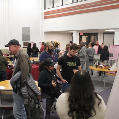 Photo of students at Branson Library presenting Black histories spotlight archival exhibit Dec 2025 Courtesy photo
