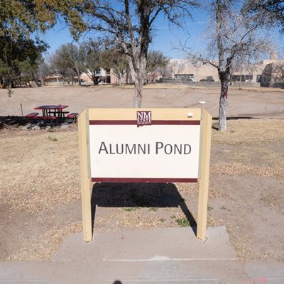 Photo of Crosstown Construction working on Alumni Pond renovation February 2026