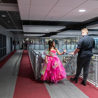 Students with New Mexico State University s Aggie Fashion Club modeling upcycled fashion designs
