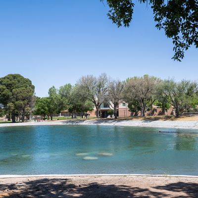 Photo of Alumni Pond restoration first fill