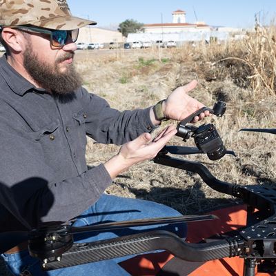 Man holding drone equipment