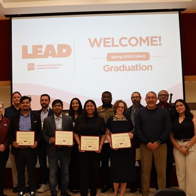 Photo of LEAD cohort during a graduation ceremony held April 30