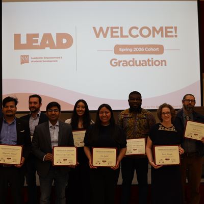 Photo of LEAD cohort during a graduation ceremony held April 30