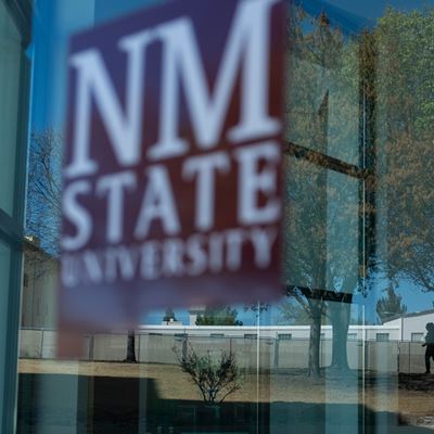 Photo of NM State logo NMSU photo by Josh Bachman