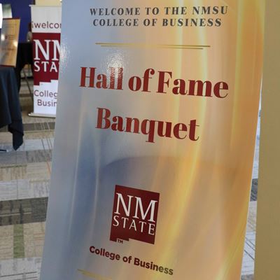 Photo of Hall of Fame banquet signage