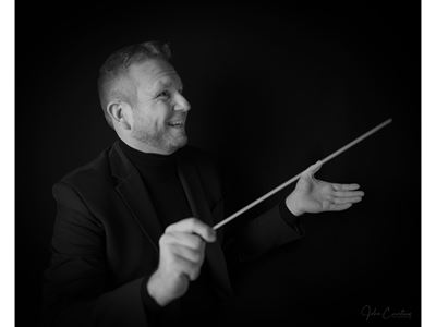 Black and white photo of a man