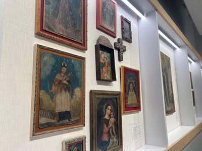 Small paintings on a wall