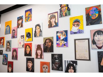 A wall of self portraits