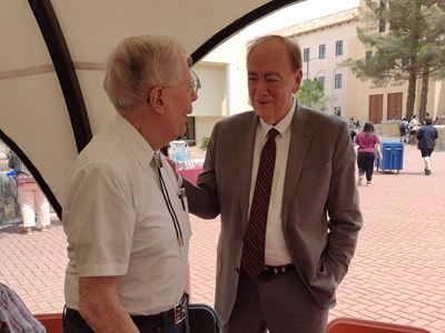 Photo of John Bloom and former NMSU interim president Jay Gogue at Founder s Day celebration
