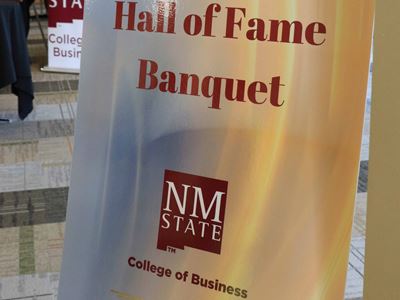 Photo of Hall of Fame banquet signage