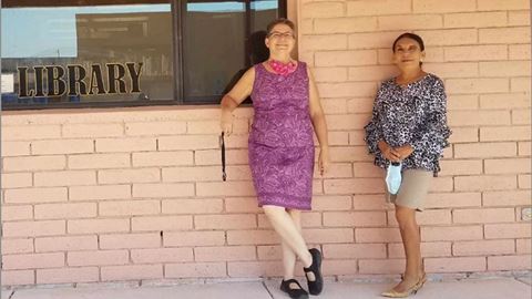 From left: Maria Constantine, director, and Maggie Calderon, youth librarian, of the Columbus Village Library