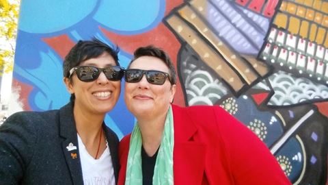 Two women from the chest up