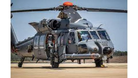 Photo of a helicopter on the ground