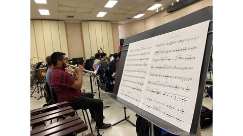 Sheet music on a stand