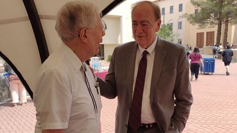 Photo of John Bloom and former NMSU interim president Jay Gogue at Founder s Day celebration