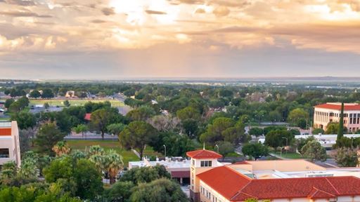 Aerial photo of the NMSU campus